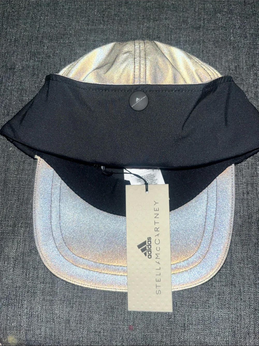 Adidas Stella McCartney Metallic Black Logo Baseball Cap